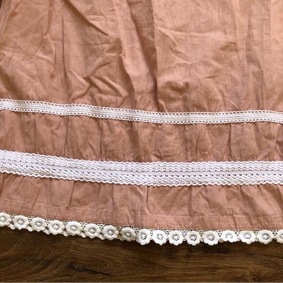 Yo Baby Girls Pillow Case Linen Blush Lace Dress Size 11 - Picture 4 of 8